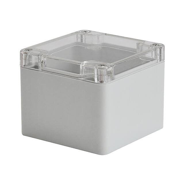 02227100 BOX PLASTIC GRY/CLR 4.8"LX4.72"W