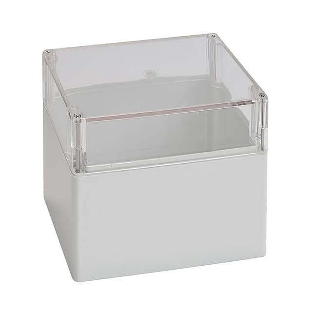 02228100 BOX PLASTIC GRY/CLR 4.8"LX4.72"W