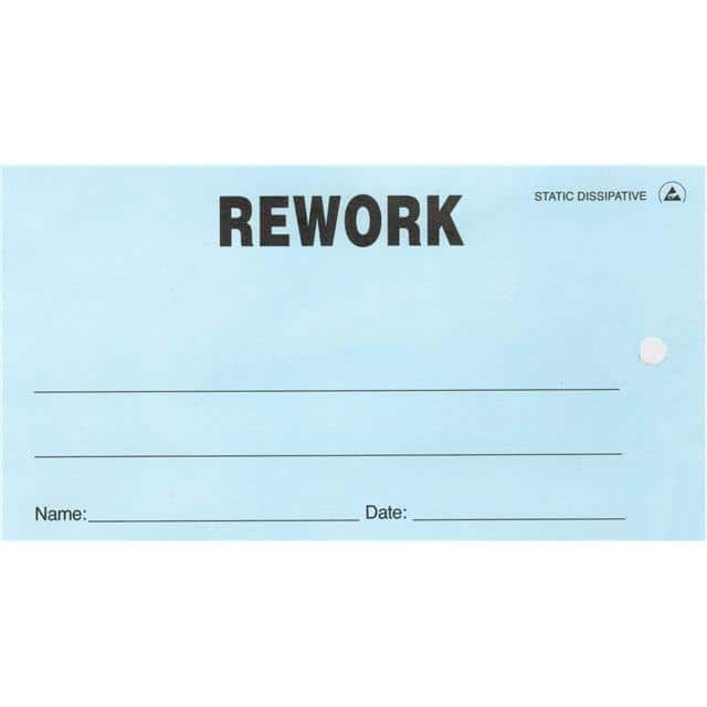 A110030 ESD Tag, w/string, Rework, Blue