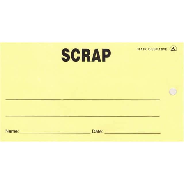A110031 ESD Tag, w/string, Scrap, Yellow