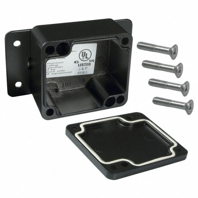 AN-2801-B BOX ALUM BLACK 2.520"L X 2.270"W