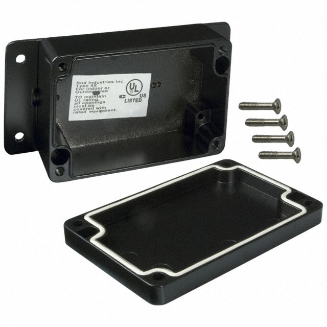 AN-2812-B BOX ALUM BLACK 3.860"L X 2.520"W