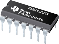 SN54ALS37AJ The Texas Instruments SN54ALS37AJ is a Quad 2-Input NAND Buffer. It operates at 5V and is designed for industrial temperature ranges.