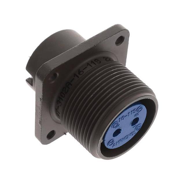 97-3102A-16-11S CONN RCPT FMALE 2P SILV SLDR CUP
