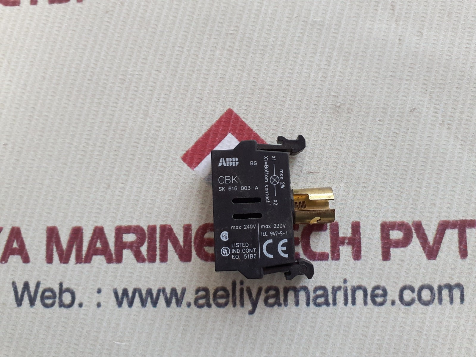 CBK-SK616-003-A The ABB CBK-SK616-003-A is a lamp block module with a maximum operating voltage of 240V. It adheres to the IEC 947-5-1 standard.