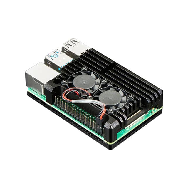 4340 HEATSINK RAS PI 4 CASE W/2 FANS