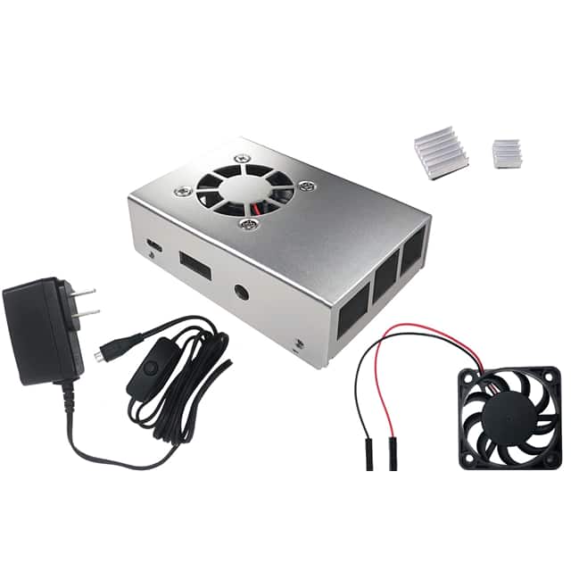 RAS-PCS04PWR-SL ALUM RASPPI 3 CASE MODEL B/B+ W/