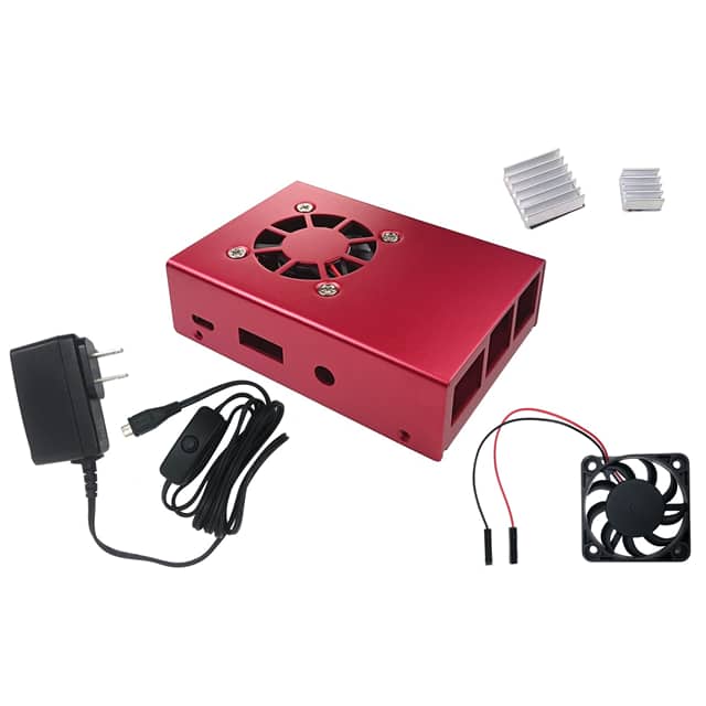 RAS-PCS04PWR-RD ALUM RASPPI 3 CASE MODEL B/B+ W/