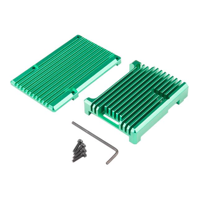 PRT-15895 GREEN HEATSINK RAS PI 4 CASE