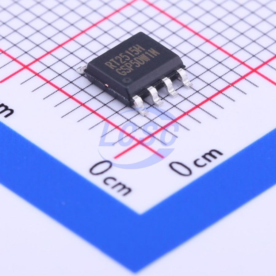RT2515HGSP The Richtek RT2515HGSP is an LDO Voltage Regulator featuring an adjustable output voltage range of 0.9V to 5.5V and a maximum output current of 2A. It is supplied in a SOP-8 EP 150mil package.