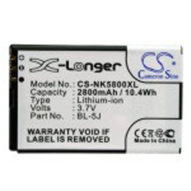 WX-RQ0J-6-BL-5J BATTERY Replacement for Nokia BL-5J Batt