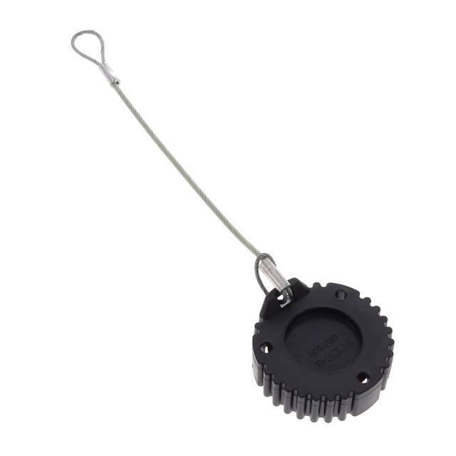 HDC16-9-E004-L47N DUST CAP, 9P, REC, BLK, LANYARD,