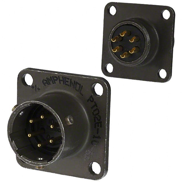 PT02E-10-6P CONN RCPT MALE 6P GOLD SLDR CUP
