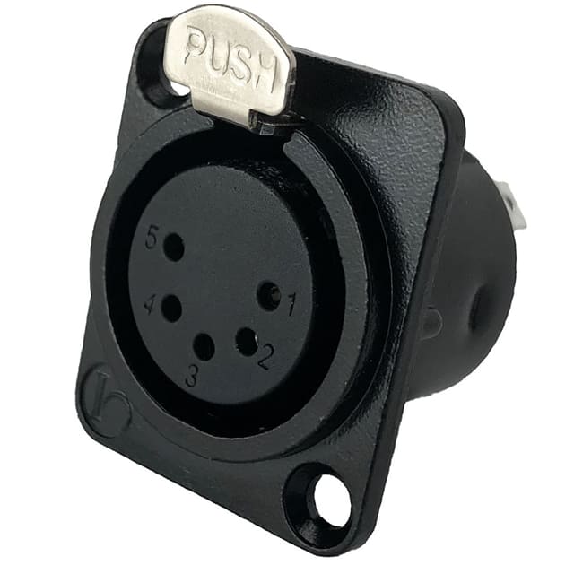 IO-XLR5-F-BK-JL CONN RCPT FMALE XLR 5POS SOLDER