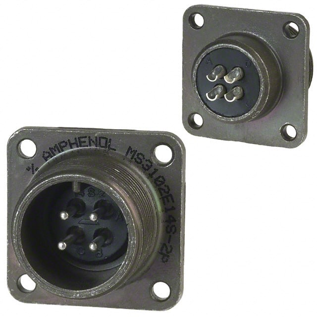 MS3102E14S-2P CONN RCPT MALE 4P SILV SLDR CUP