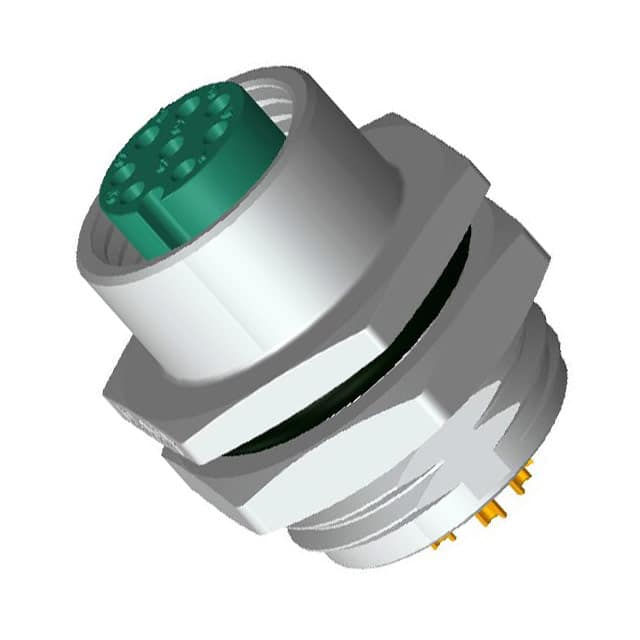 M12A-08PFFS-SH8001 CONN RCPT FMALE 8P GOLD SLDR CUP
