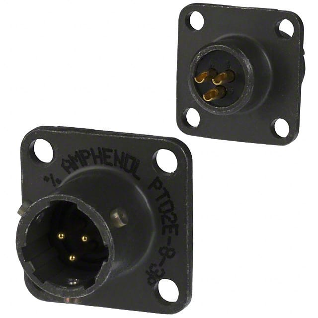 PT02E-8-3P CONN RCPT MALE 3P GOLD SLDR CUP