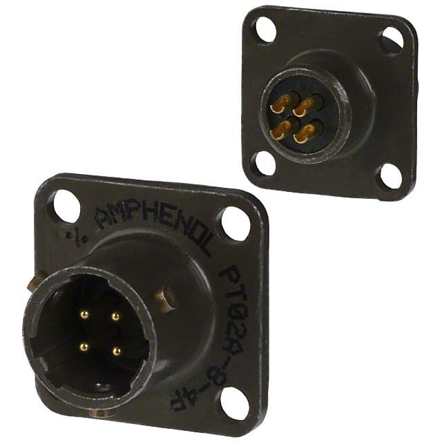 PT02E-8-4P(025) CONN RCPT MALE 4P GOLD SLDR CUP