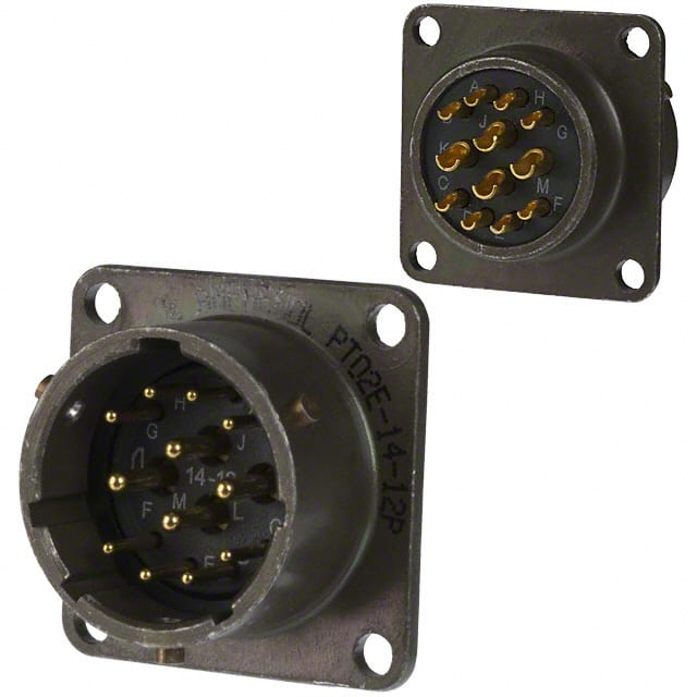 PT02E-14-12P CONN RCPT MALE 12P GOLD SLDR CUP
