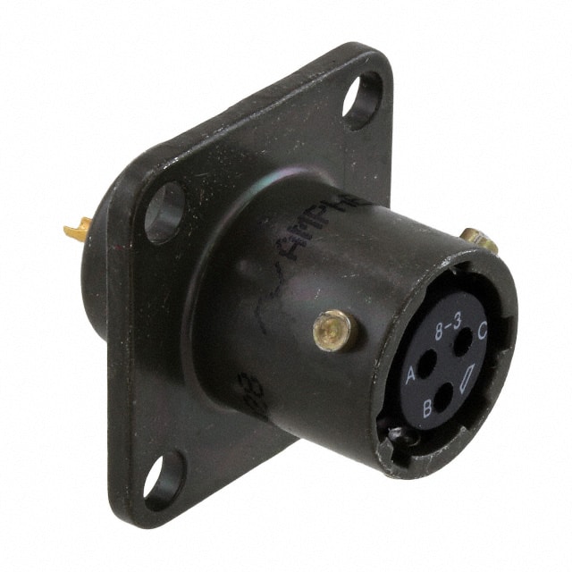 PT02A-8-3S CONN RCPT FMALE 3P GOLD SLDR CUP