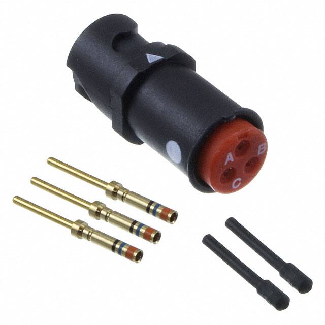 SJS830231 CONN RCPT MALE 3POS GOLD CRIMP