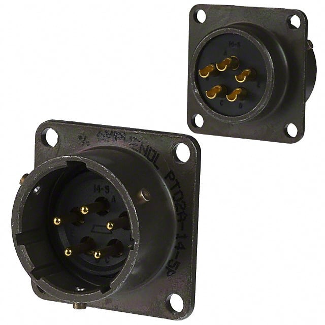 PT02A-14-5P CONN RCPT MALE 5P GOLD SLDR CUP