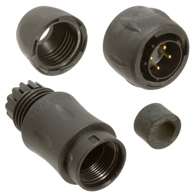 UTS6JC12E4P CONN PLUG MALE 4P GOLD SLDR CUP