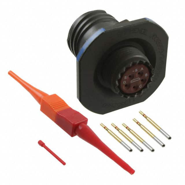 D38999/24WB5SN CONN RCPT FMALE 5POS GOLD CRIMP
