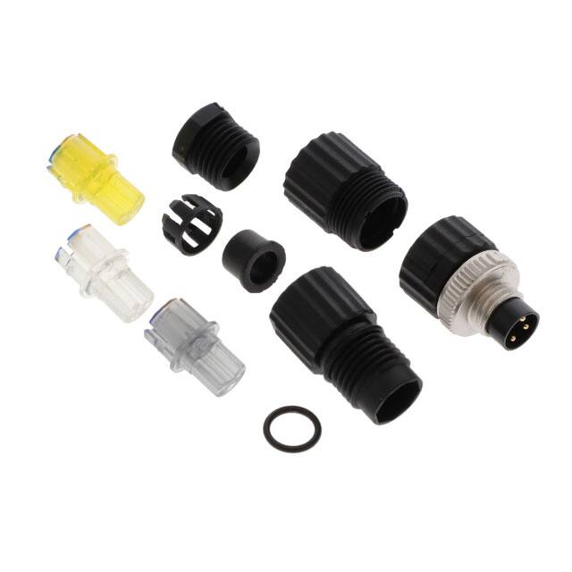 FIC-M8M3 CONN RCPT MALE 3P WIRE LEADS