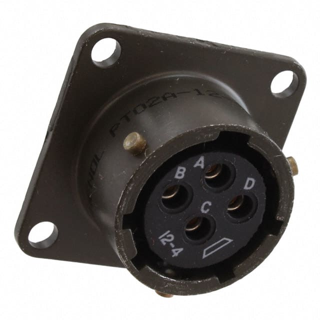 PT02A-12-4S CONN RCPT FMALE 4P GOLD SLDR CUP