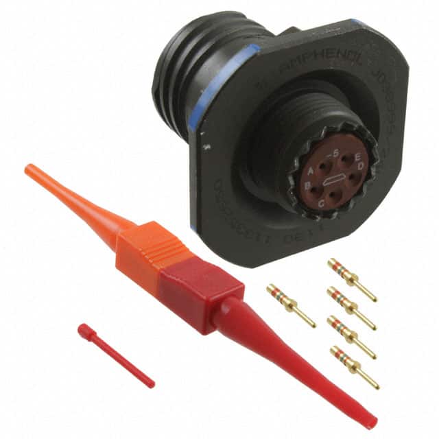 D38999/24WB5PN CONN RCPT MALE 5POS GOLD CRIMP
