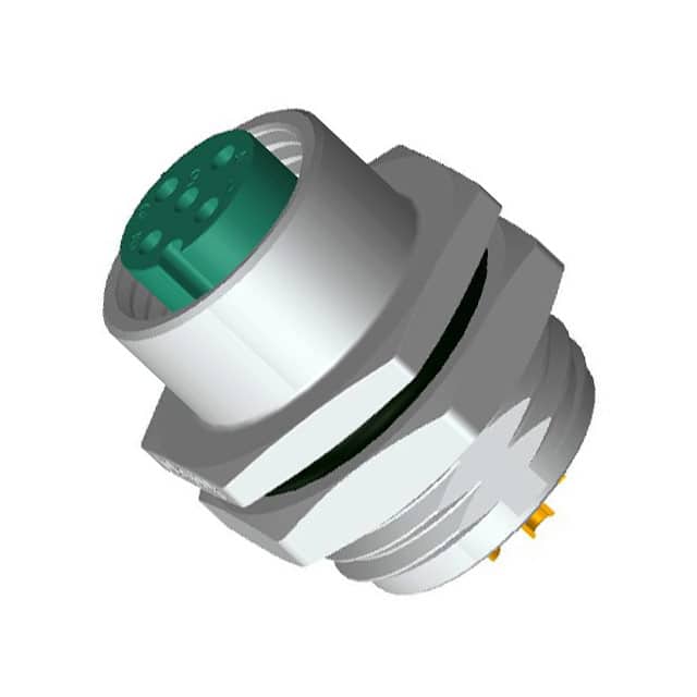 M12A-04PFFS-SH8001 CONN RCPT FMALE 4P GOLD SLDR CUP