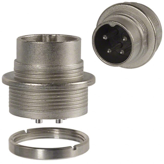 T3302100U CONN RCPT MALE 4P SILV SLDR CUP