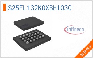 S25FL132K0XBHI030 The Infineon S25FL132K0XBHI030 is a 32Mbit NOR Flash memory IC featuring SPI/Quad I/O interface. It operates within a voltage range of 2.7V to 3.6V.