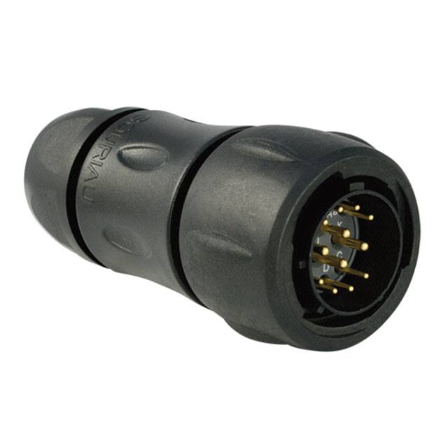 UTS6JC14E12P CONN PLUG MALE 12P GOLD SLDR CUP
