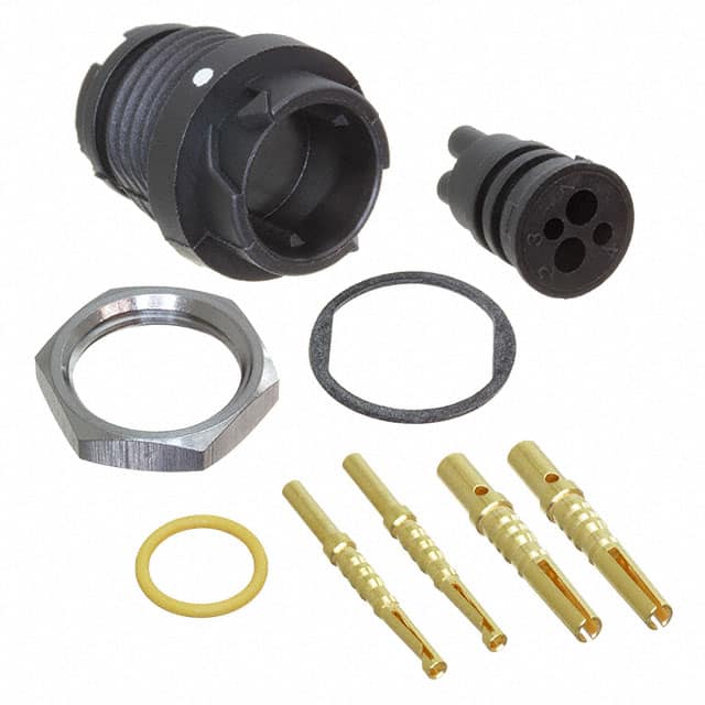 300154 CONN RCPT FMALE 4P GOLD SLDR CUP