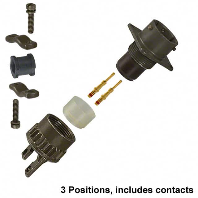 MS3120F-12-3P CONN RCPT MALE 3POS GOLD CRIMP