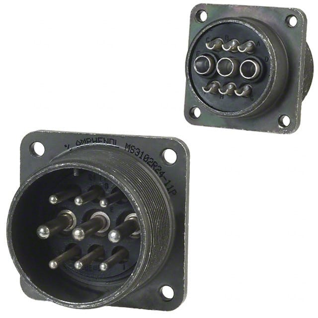 MS3102R-24-11P CONN RCPT MALE 9P SILV SLDR CUP