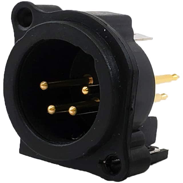IO-XLR4-M-EV E SERIES, 4 PIN XLR, MALE, VERTI