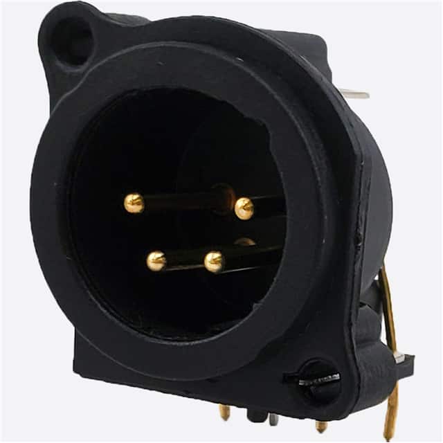 IO-XLR4-M-EH E SERIES, 4 PIN XLR, MALE, HORIZ