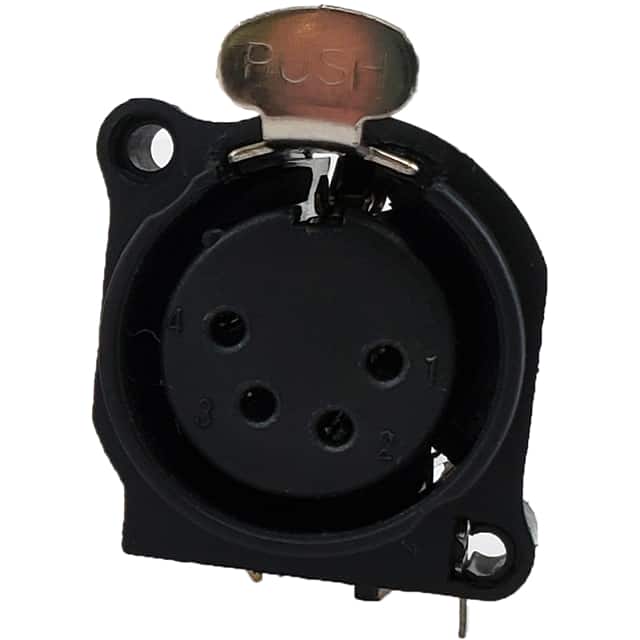 IO-XLR4-F-EH E SERIES, 4 PIN XLR, FEMALE, HOR