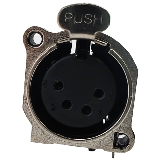 IO-XLR4-F-BH B SERIES, 4 PIN XLR, FEMALE, HOR