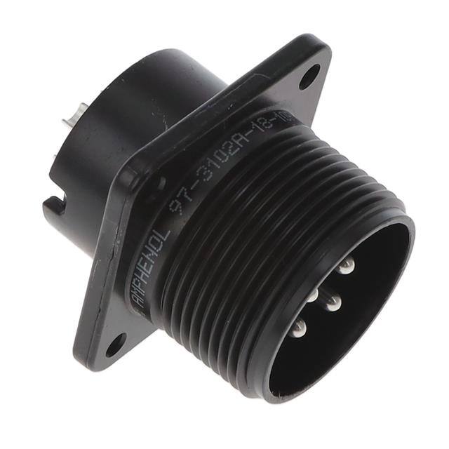 97-3102A18-10P-621 CONN RCPT MALE 4P SILV SLDR CUP