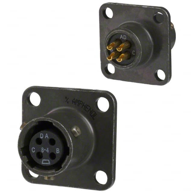 MS3112E-8-4S CONN RCPT FMALE 4P GOLD SLDR CUP