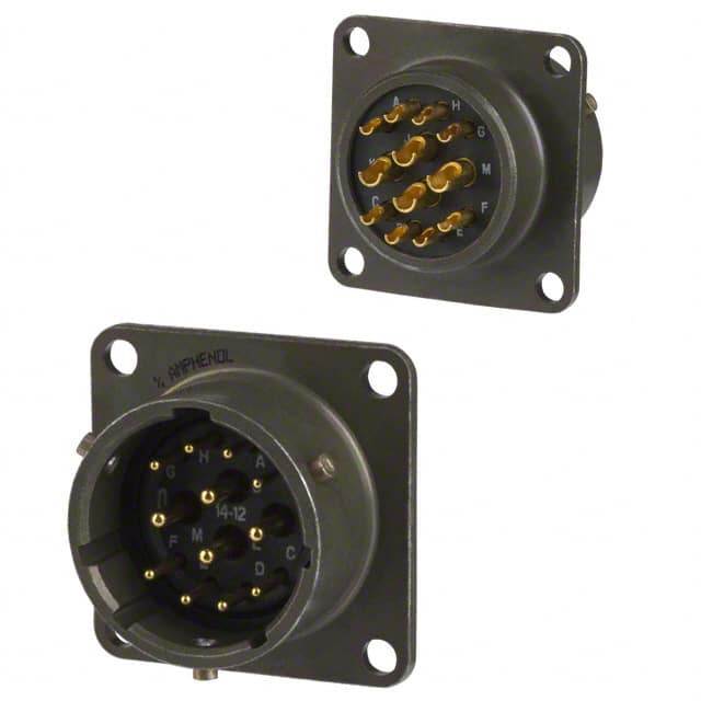 MS3112E14-12P CONN RCPT MALE 12P GOLD SLDR CUP