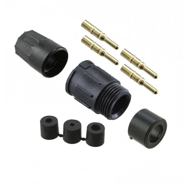 5180-4PG-3DC CONN RCPT MALE 4POS GOLD CRIMP