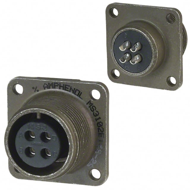 MS3102E14S-2S CONN RCPT FMALE 4P SILV SLDR CUP