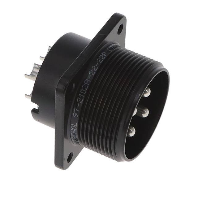 97-3102A22-22P-946 CONN RCPT MALE 4P SILV SLDR CUP