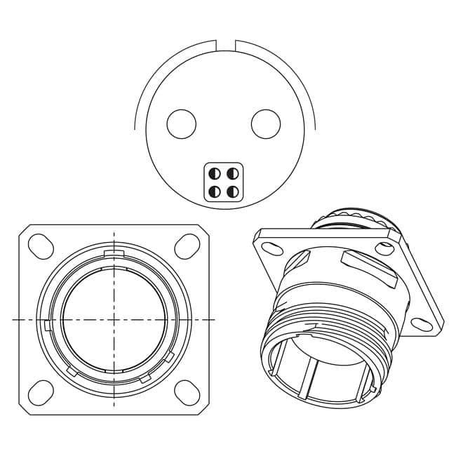 HV00RF25-56P ALUMINUM FLANGE MOUNT, PIN CONTA