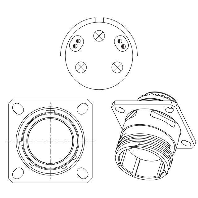 HV00RF37-57R ALUMINUM FLANGE MOUNT, RADSOK CO